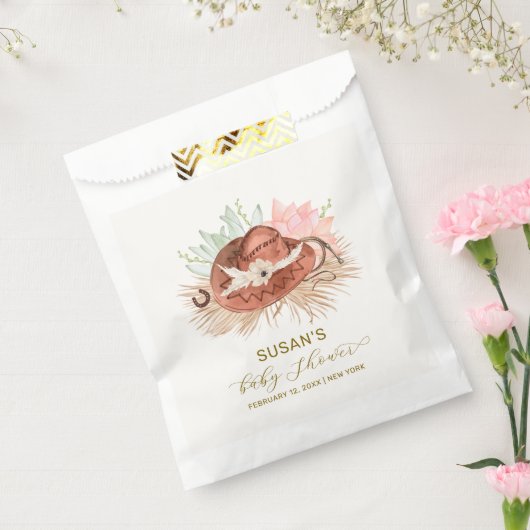 Neutral Modern Boho Cactus Cowboy Hat Baby Shower Geschenktütchen (Versiegelt)