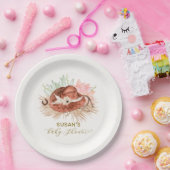 Neutral Modern Boho Cactus Cowboy Hat Baby Shower Pappteller (Party)