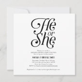 Neutral, modern, er oder sie, Genderoffenbarung Einladung (Vorderseite)