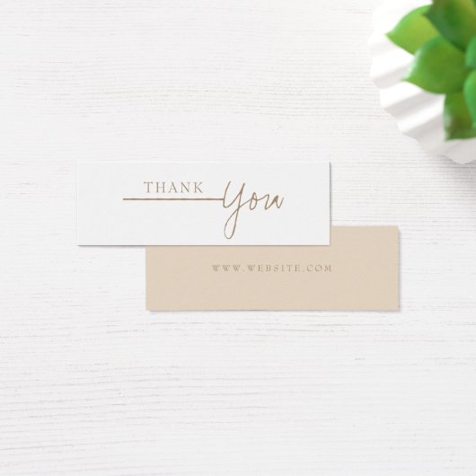 Neutral-Moderne Beige Business Danke-Card (Schreibtisch)