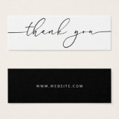 Neutral Modernes Black Business dank You Card (Vorne & Hinten)