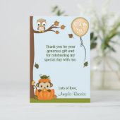 Neutral MONKEY Fall Pumpkin Vielen Dank (FLAT) Dankeskarte (Stehend Vorderseite)