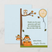 Neutral MONKEY Fall Pumpkin Vielen Dank (FLAT) Dankeskarte (Vorne/Hinten)