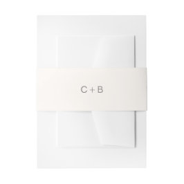 Neutral Monogram Modern Wedding Einladungsbanderole