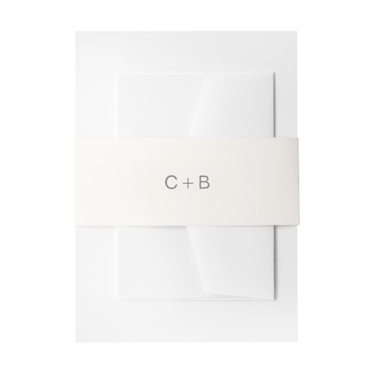 Neutral Monogram Modern Wedding Einladungsbanderole (Vorderseite Beispiel)