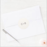 Neutral Monogram Modern Wedding Runder Aufkleber<br><div class="desc">Minimalist and modern design.</div>