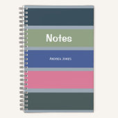 Neutral Monogrammed Full Name Notes Notizblock (Vorderseite)