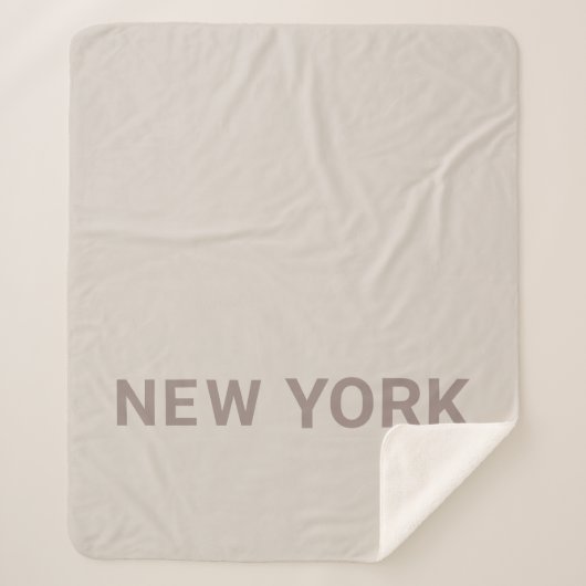 Neutral New York Simple Typografy Gift Sherpadecke (Vorderseite)