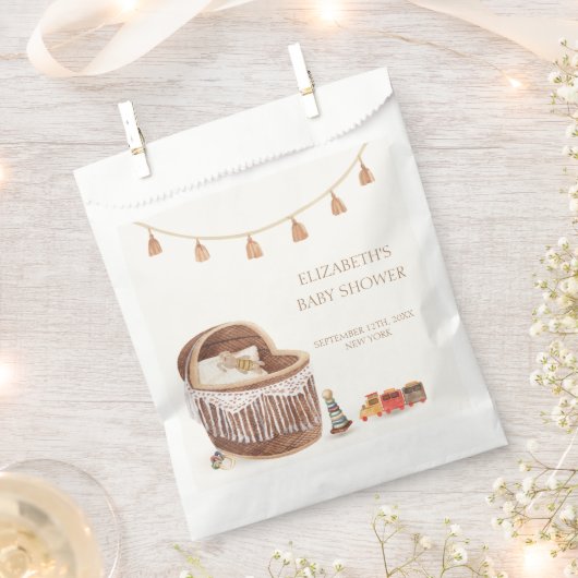 Neutral Niedlich Boho Bassinet Toy Baby Shower Geschenktütchen (Ausgeschnitten)