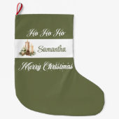 Neutral Nordic Style Christmas Stocking Großer Weihnachtsstrumpf (Vorderseite)
