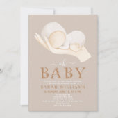 Neutral Oh Baby Quote Minimal Baby Dusche Einladung (Vorderseite)