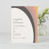 Neutral Ombre Boho Rainbow Lässig Wedding Einladung (Stehend Vorderseite)