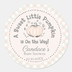 Neutral Orange Kleine Pumpkin Baby Dusche Runder Aufkleber