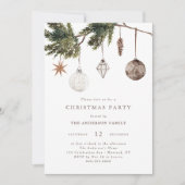 Neutral Ornaments Christmas Party Einladung (Vorderseite)