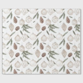 Neutral Ornaments Pine Holiday Christmas Trees  Geschenkpapier (Flach)