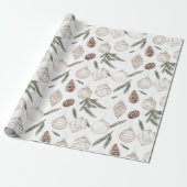 Neutral Ornaments Pine Holiday Christmas Trees  Geschenkpapier (Ungerollt)