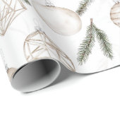 Neutral Ornaments Pine Holiday Christmas Trees  Geschenkpapier (Rolleneckpunkt)