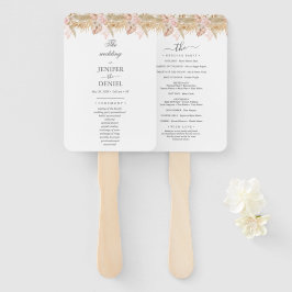 Neutral Palm and Pampas Flower Decor Wedding Fächer