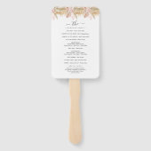 Neutral Palm and Pampas Flower Decor Wedding Fächer (Rückseite)