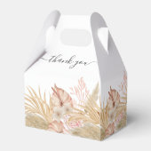 Neutral Palm and Pampas Flower Decor Wedding Geschenkschachtel (Rückseite)