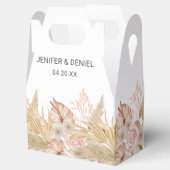 Neutral Palm and Pampas Flower Decor Wedding Geschenkschachtel (Geöffnet)