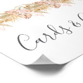 Neutral Palm and Pampas Flower Decor Wedding Poster (Ecke)