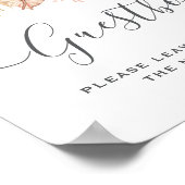 Neutral Palm and Pampas Flower Decor Wedding Poster (Ecke)