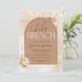 Neutral Pampas Baby Brunch Babydusche Einladung (Stehend Vorderseite)