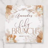Neutral Pampas Baby Brunch Vielen Dank Geschenkanhänger (Rückseite)