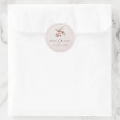Neutral Pampas Floral Boho Wedding Runder Aufkleber (Tasche)