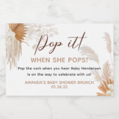 Neutral Pampas Grass Gevor Schaumweinetikett (Einzelnes Label)