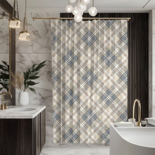 Neutral Pastel Curtain Sleek Modern Bath Accent Duschvorhang