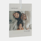 Neutral Personalized Photo Christmas Ornament Aus Glas (Vorderseite Rechts)