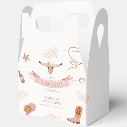 Neutral Pink Boho Wild West Cowgirl Babydusche Geschenkschachtel (Offen)