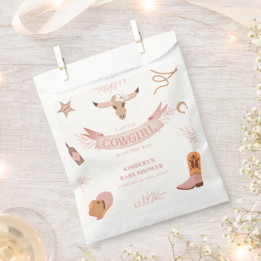 Neutral Pink Boho Wild West Cowgirl Babydusche Geschenktütchen (Ausgeschnitten)