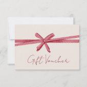 Neutral pink Ribbon On Beige gift certificate (Vorderseite)