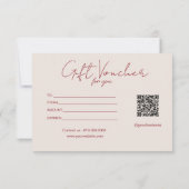 Neutral pink Ribbon On Beige gift certificate (Rückseite)