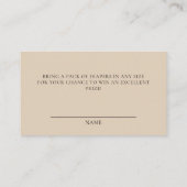 Neutral Poppin Champagner Diaper Raffle Baby Dusch Begleitkarte (Rückseite)