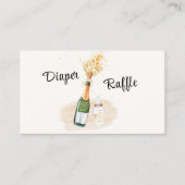 Neutral Poppin Champagner Diaper Raffle Baby Dusch Begleitkarte (Vorderseite)