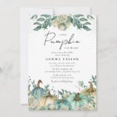 Neutral Pumpkin Wasserfarben Floral Baby Dusche Einladung (Vorderseite)