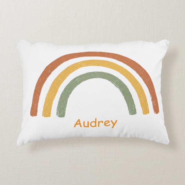 Neutral Rainbow Add a Custom Name Great Gift Dekokissen (Vorderseite)