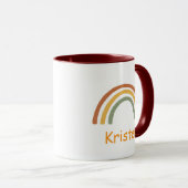 Neutral Rainbow Add a Custom Name Great Gift Tasse (VorderseiteRechts)