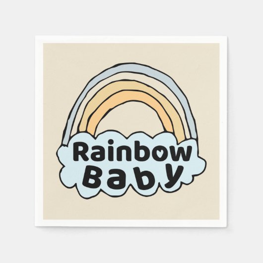 Neutral Rainbow Baby Birth Segen Birth Miracle Serviette (Vorderseite)