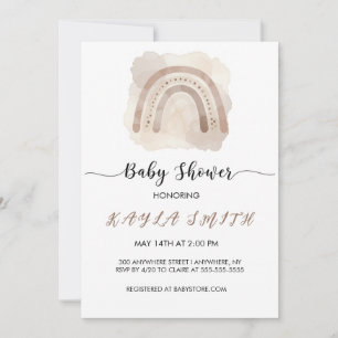 NEUTRAL RAINBOW BABY SHOWER EINLADUNG