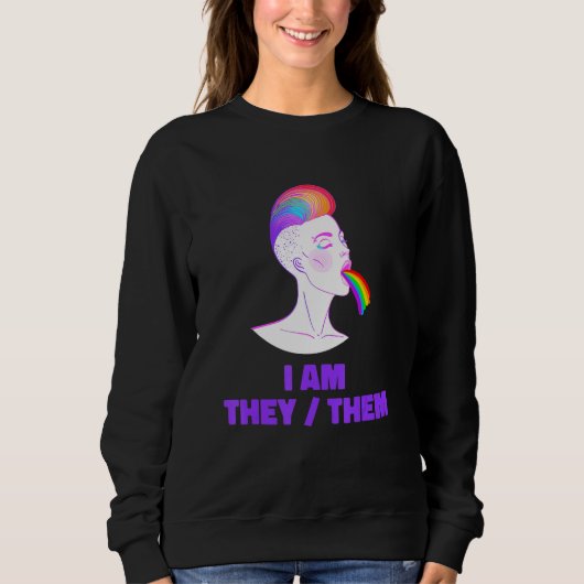 Neutral Rainbow Pride Genderless - Non Binary Gend Sweatshirt (Vorderseite)