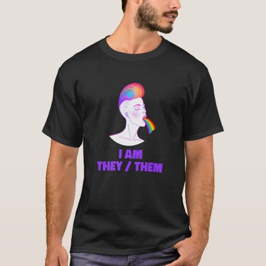 Neutral Rainbow Pride Genderless - Non Binary Gend T-Shirt (Vorderseite)