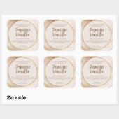 Neutral rosa Pinselstrich Goldener Chic Quadratischer Aufkleber (Blatt)