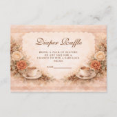 Neutral Rustic A Baby Is Brewing Diapper Raffle Begleitkarte (Vorderseite)