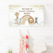 Neutral Safari Animals 1st Birthday Welcome Banner (Insitu)