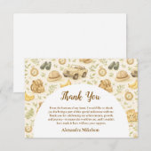 Neutral Safari Animals Wild One First Birthday Dankeskarte (Vorne/Hinten)